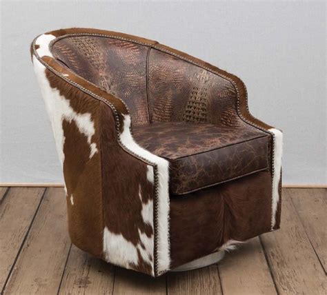 cowhide swivel chair